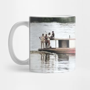 vintage colorized photo of amazon transport boat Mug